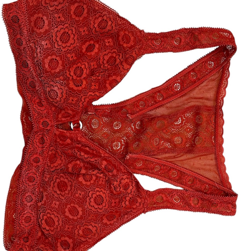 Elegant Orange Lace Bralette